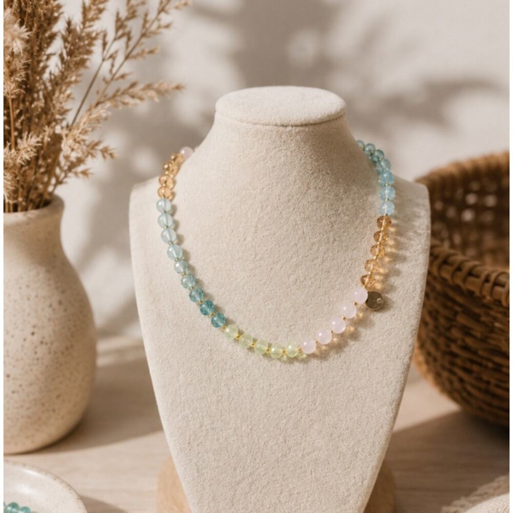 Colorful Beaded Boho Necklace New